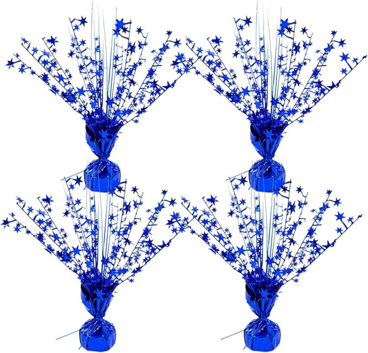 4-Pack Glitter Blue Star Centerpieces - Sparkling 3D Star Table Decorations for Birthday Parties, Navy Blue Wedding Decor, Graduation Celebrations, and Anniversary Home Decor